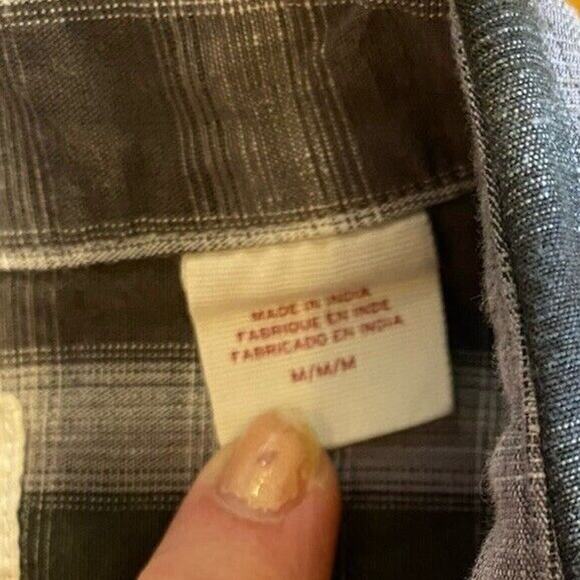 Levi's Plaid Flannel Cotton Button Up Shirt Mens Medium Standard Fit Brown - Picture 4 of 8